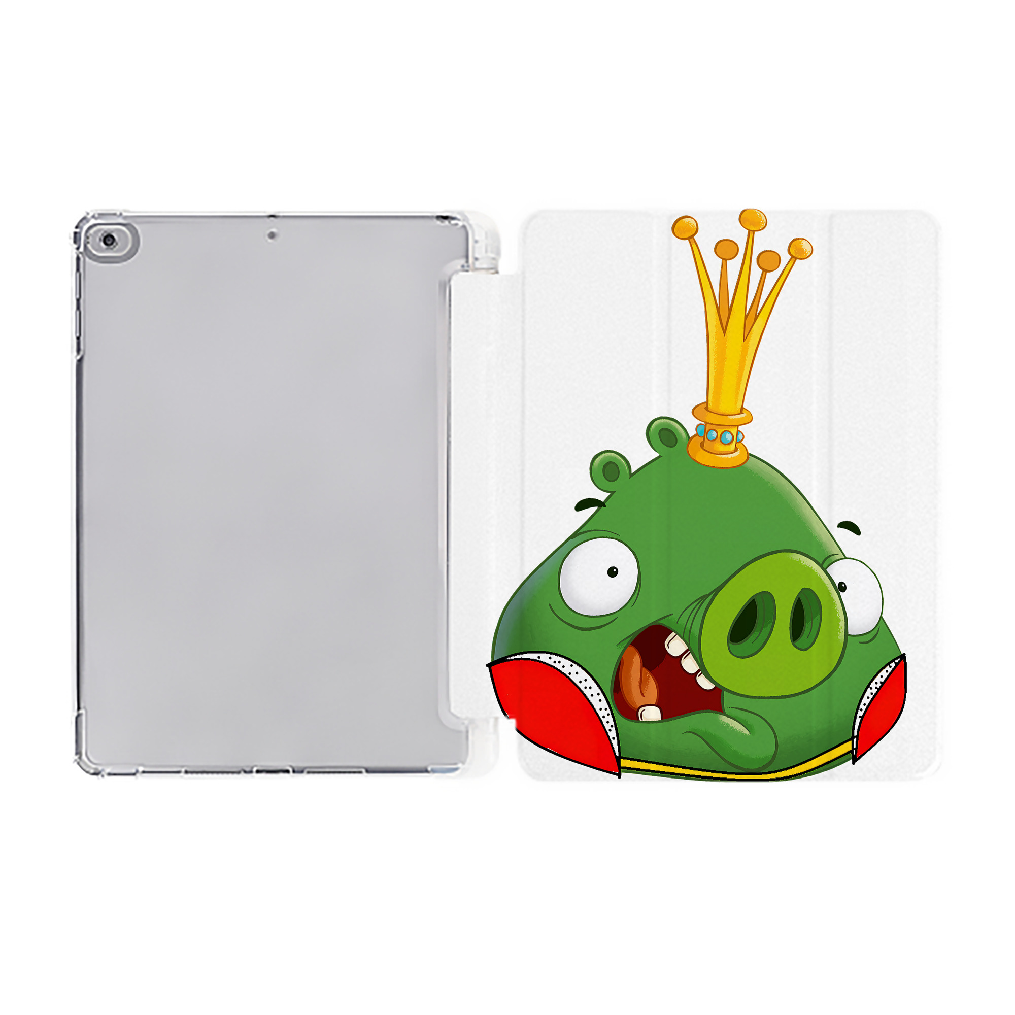 （画像用） Angry Birds アングリーバード IPad ケース ペン収納付き 三つ折りスタンド PUレザー×シリコン 対応機種9.5/10.5/10.9インチ